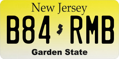 NJ license plate B84RMB