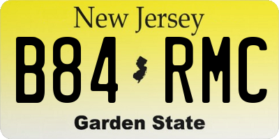 NJ license plate B84RMC