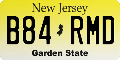 NJ license plate B84RMD