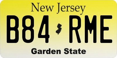 NJ license plate B84RME