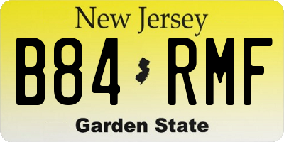 NJ license plate B84RMF