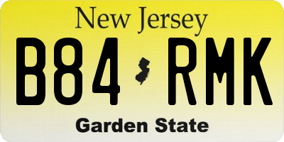 NJ license plate B84RMK