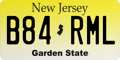 NJ license plate B84RML