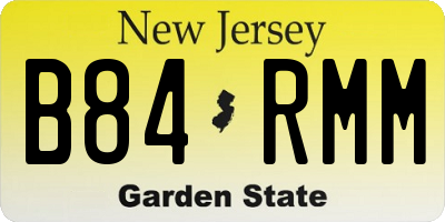NJ license plate B84RMM