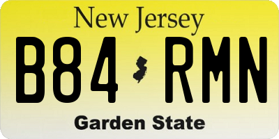 NJ license plate B84RMN