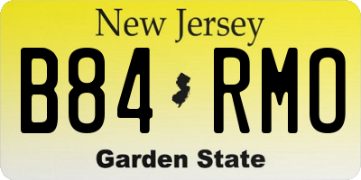 NJ license plate B84RMO