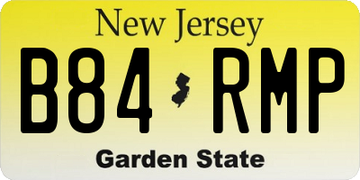 NJ license plate B84RMP