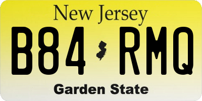 NJ license plate B84RMQ