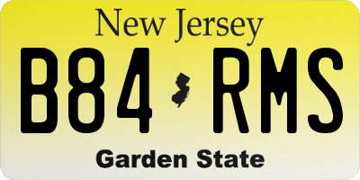 NJ license plate B84RMS