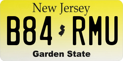 NJ license plate B84RMU