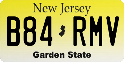 NJ license plate B84RMV