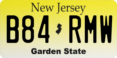 NJ license plate B84RMW