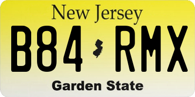 NJ license plate B84RMX