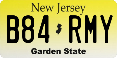 NJ license plate B84RMY