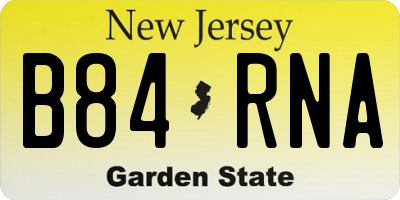NJ license plate B84RNA