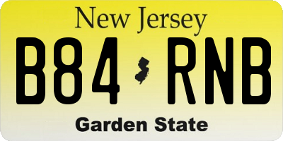 NJ license plate B84RNB