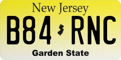 NJ license plate B84RNC