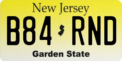 NJ license plate B84RND