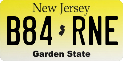NJ license plate B84RNE