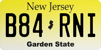 NJ license plate B84RNI
