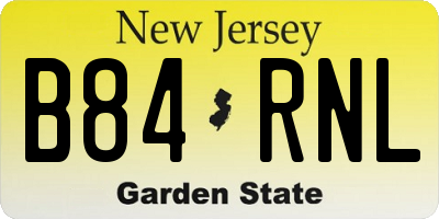 NJ license plate B84RNL