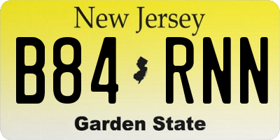 NJ license plate B84RNN