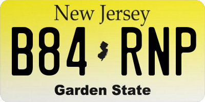 NJ license plate B84RNP