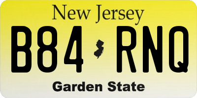 NJ license plate B84RNQ