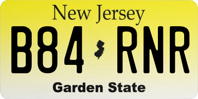 NJ license plate B84RNR