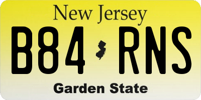 NJ license plate B84RNS