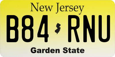 NJ license plate B84RNU