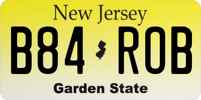 NJ license plate B84ROB