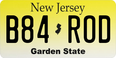 NJ license plate B84ROD
