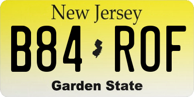 NJ license plate B84ROF
