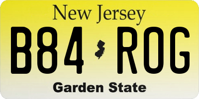 NJ license plate B84ROG