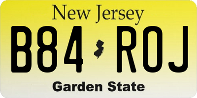 NJ license plate B84ROJ
