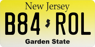 NJ license plate B84ROL