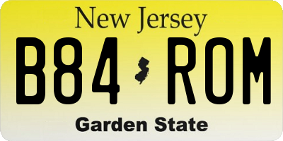 NJ license plate B84ROM
