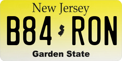 NJ license plate B84RON