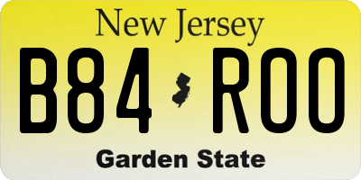 NJ license plate B84ROO