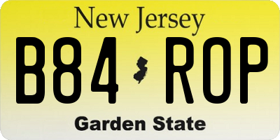 NJ license plate B84ROP