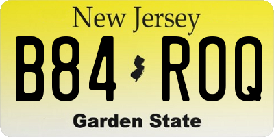 NJ license plate B84ROQ