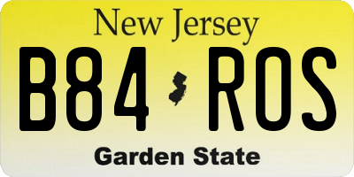 NJ license plate B84ROS