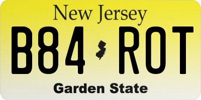 NJ license plate B84ROT