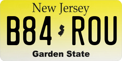 NJ license plate B84ROU