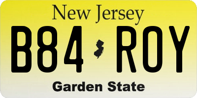 NJ license plate B84ROY