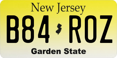 NJ license plate B84ROZ