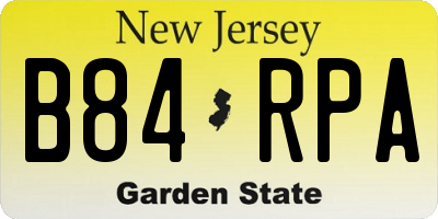 NJ license plate B84RPA