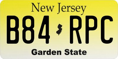 NJ license plate B84RPC