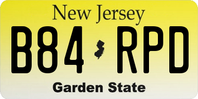 NJ license plate B84RPD